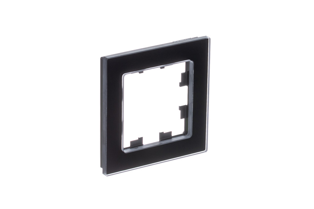 Рамка 1-м AtlasDesign Nature натуральное стекло, черный