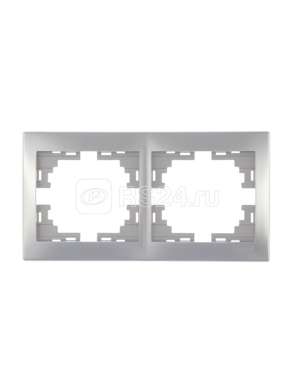 Рамка MIRA-147 2-ая горизонт., метал/сер