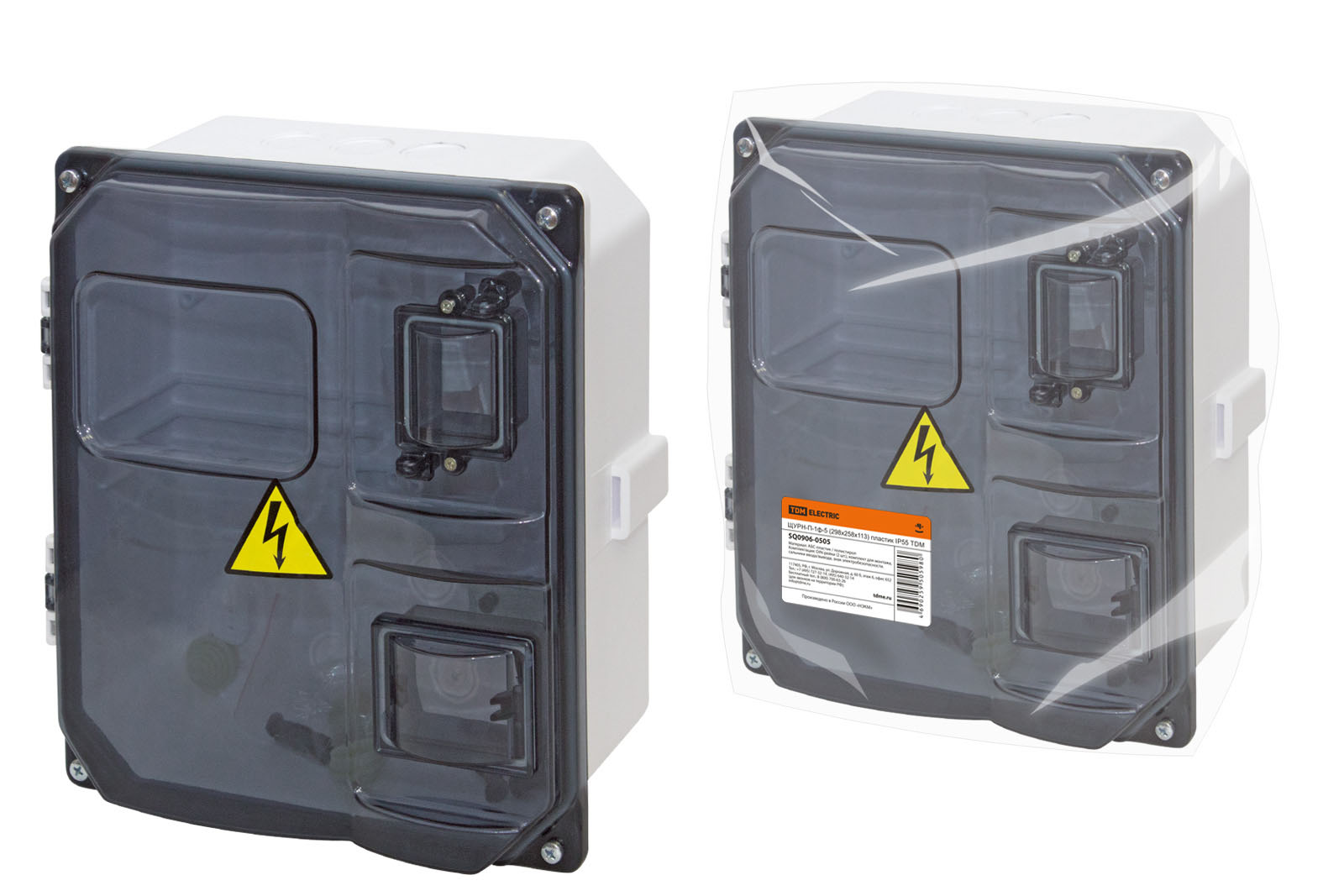 Бокс ЩУРН-П-1ф-5 (298х258х113)  пластик IP55 TDM