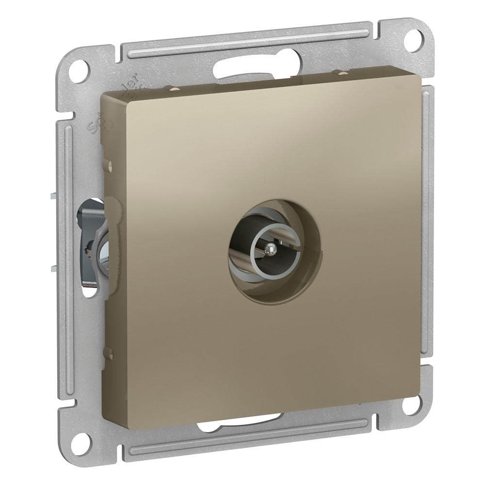 Розетка TV коннектор AtlasDesign механизм шампань Shnider Electric