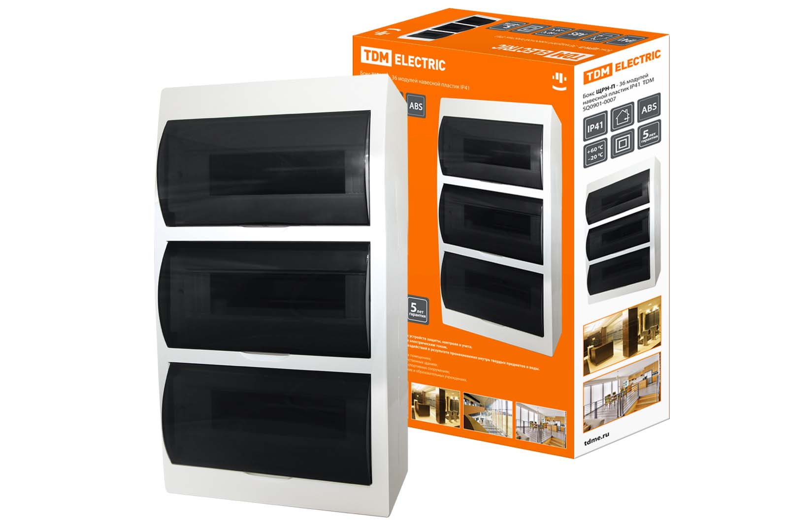 Бокс ЩРН-П-36модулей навесной пластик IP40 TDM  