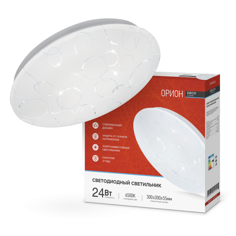 ASD/InHome св-к св/д декоративный 24W(1560lm) 6500К 6K 300x55 IP40 DECO ОРИОН 5155