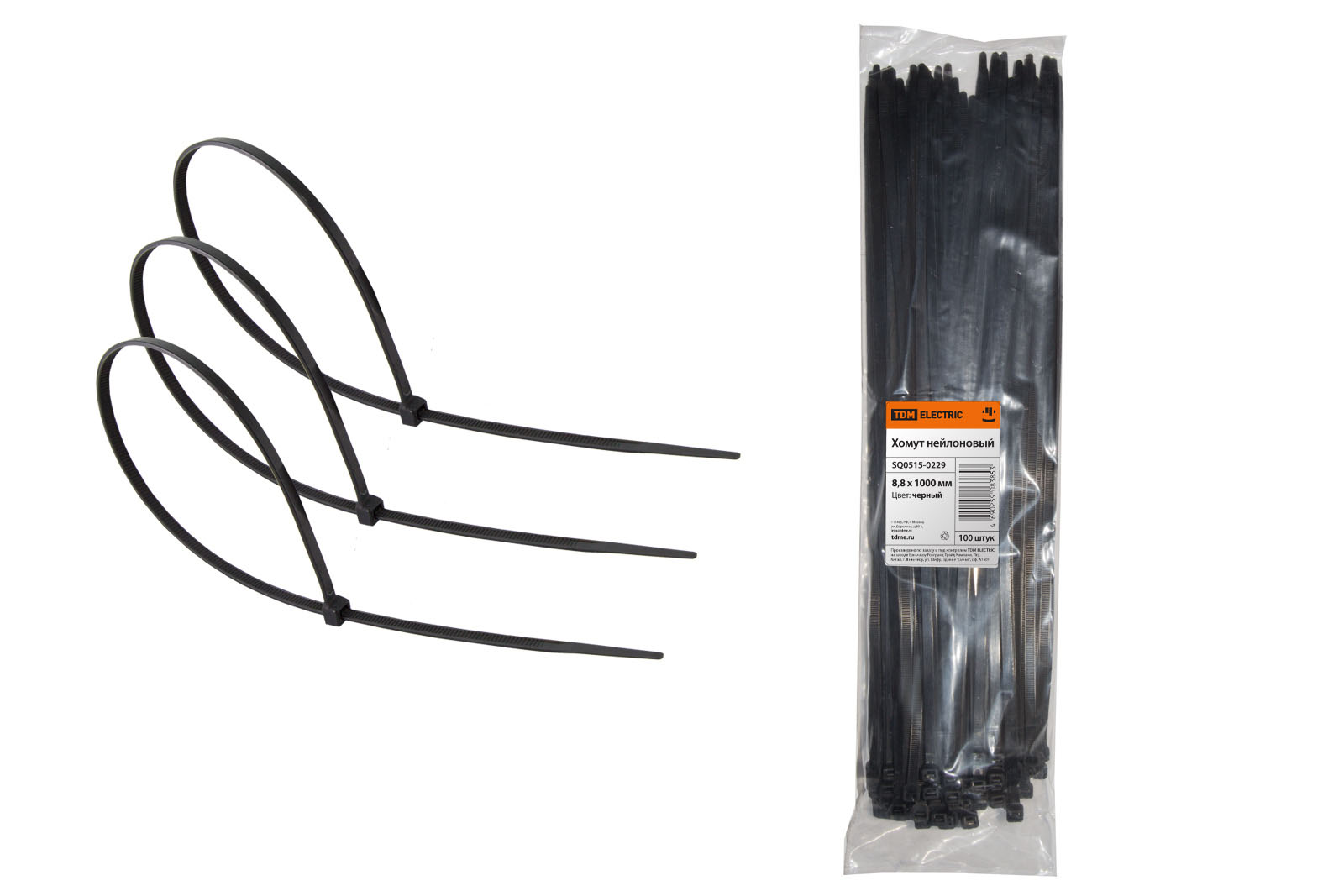Хомут кабельный  8,8х1000мм нейлон (черный) (100шт) TDM