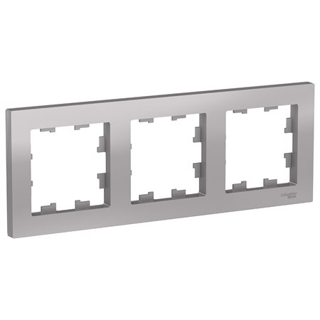 Рамка 3-постовая AtlasDesign универсальная алюминий Schneider Electric