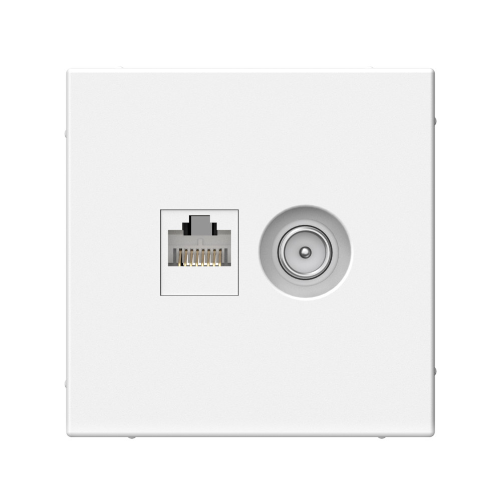 Розетка двойная ТВ + компьютерная RJ45, кат. 5Е, ЛОТОС