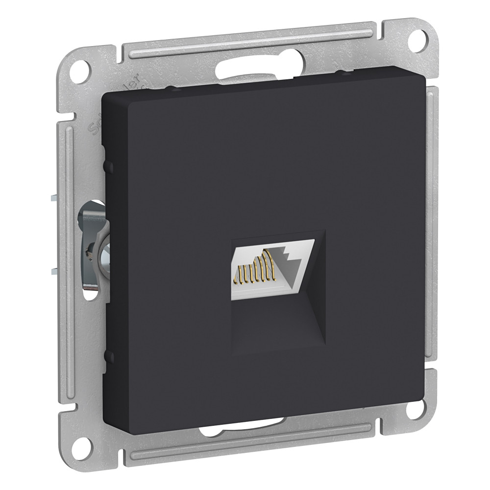 Розетка компьютерная RJ45 AtlasDesign механизм карбон Schneider Electric