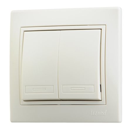 Выключатель MIRA-101 2-кл  крем/крем