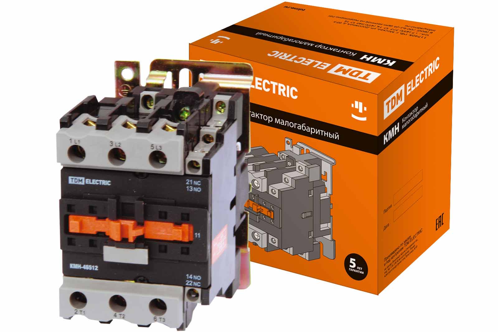 Контактор КМН-49512  95А  400В/АС3  1НО, 1Н3  TDM