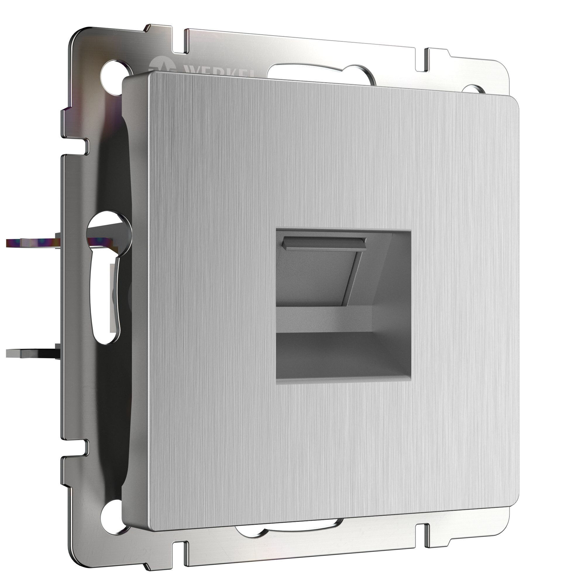 W1181009/Розетка Ethernet RJ-45 (cеребряный рифленый)