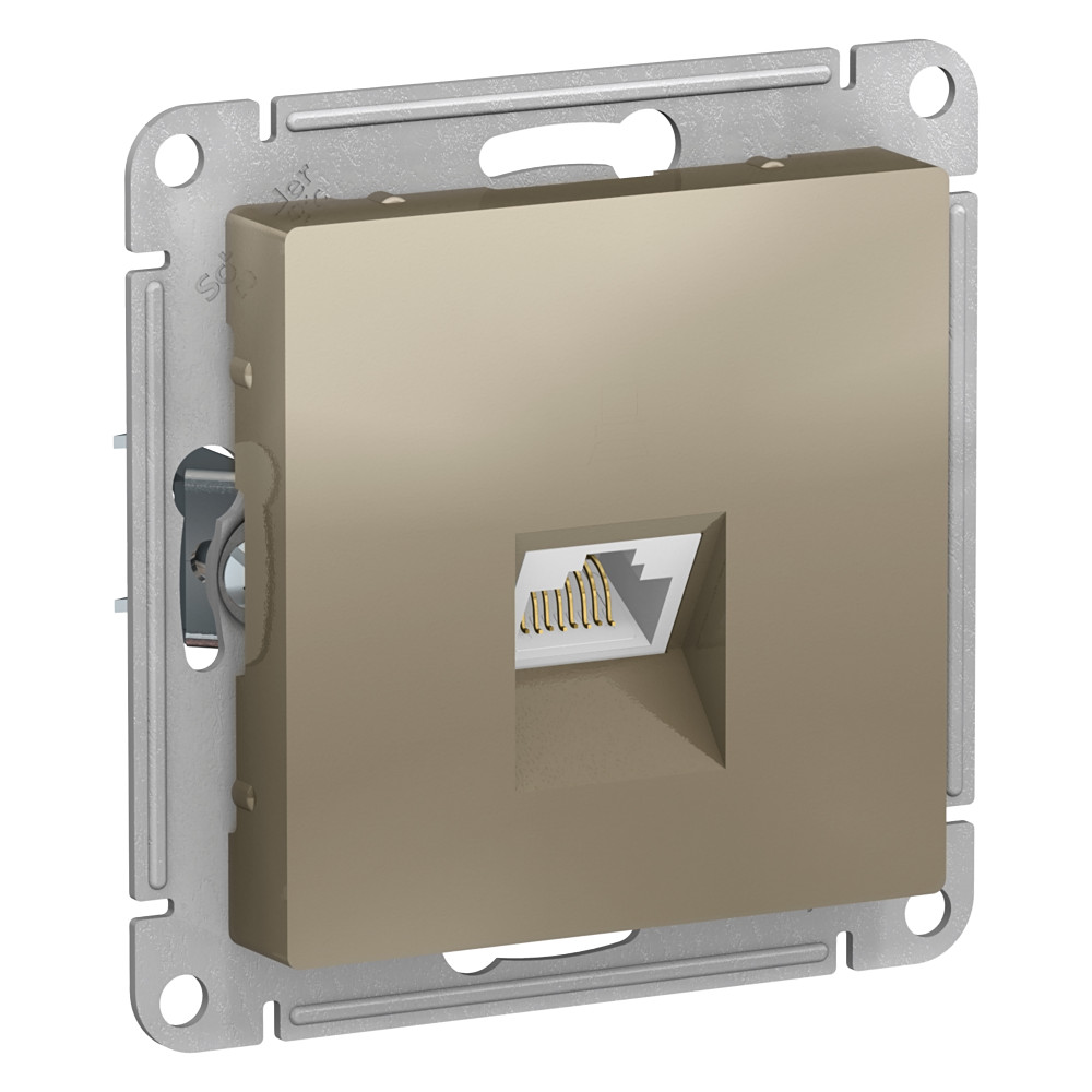 Розетка компьютерная RJ45 AtlasDesign механизм шампань Shnider Electric