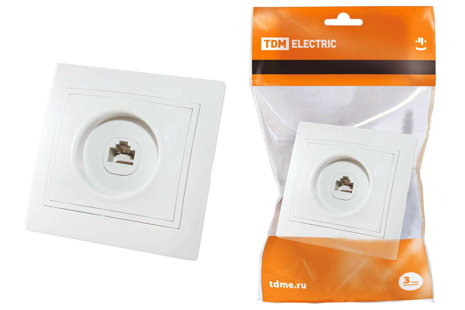 Розетка комп. RJ45 белая "Таймыр" TDM