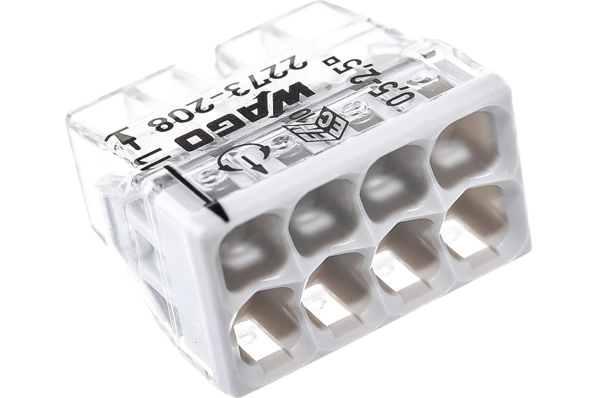 Клемма 8x2.5мм серая/прозрачная (50шт) 2273-208 WAGO