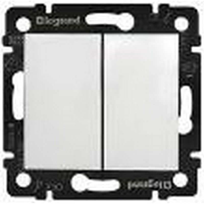 Выключатель двухклавишный белый Valena 