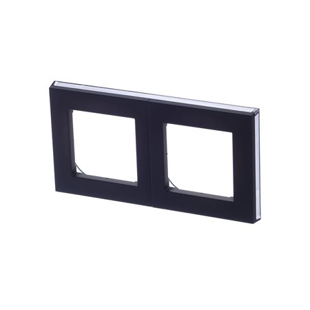 Рамка ABB Levit 2 поста антрацит / дымчатый чёрный