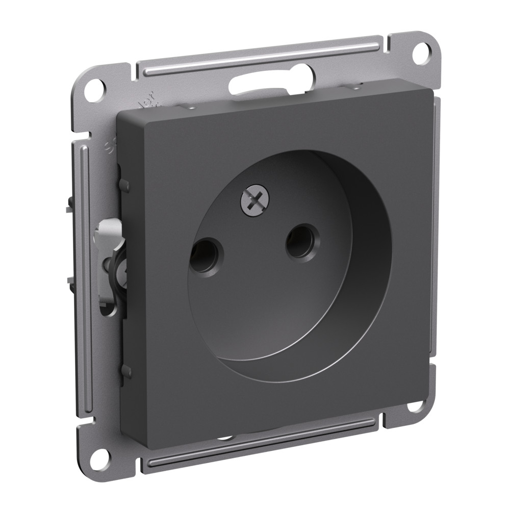 РОЗЕТКА без заземления без шторок, 16А, механизм, БАЗАЛЬТ