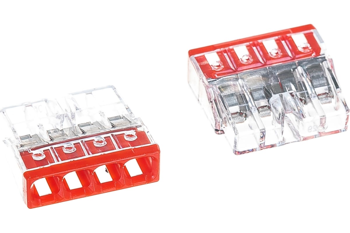 Клемма 4x2.5мм красная/прозрачная 2273-204 WAGO