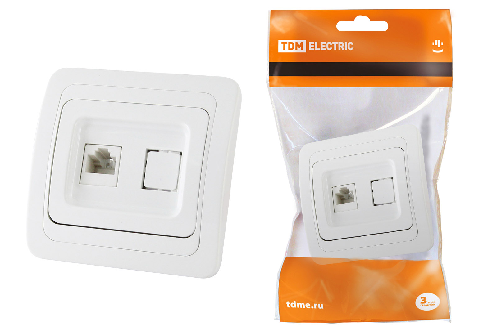 Розетка RJ-45 белая компьютерная ""Валдай""