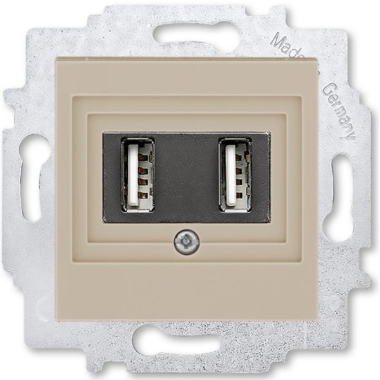 USB зарядка двойная ABB Levit кофе макиато