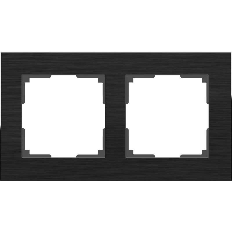 W0021708/ Рамка на 2 поста (черный алюминий)