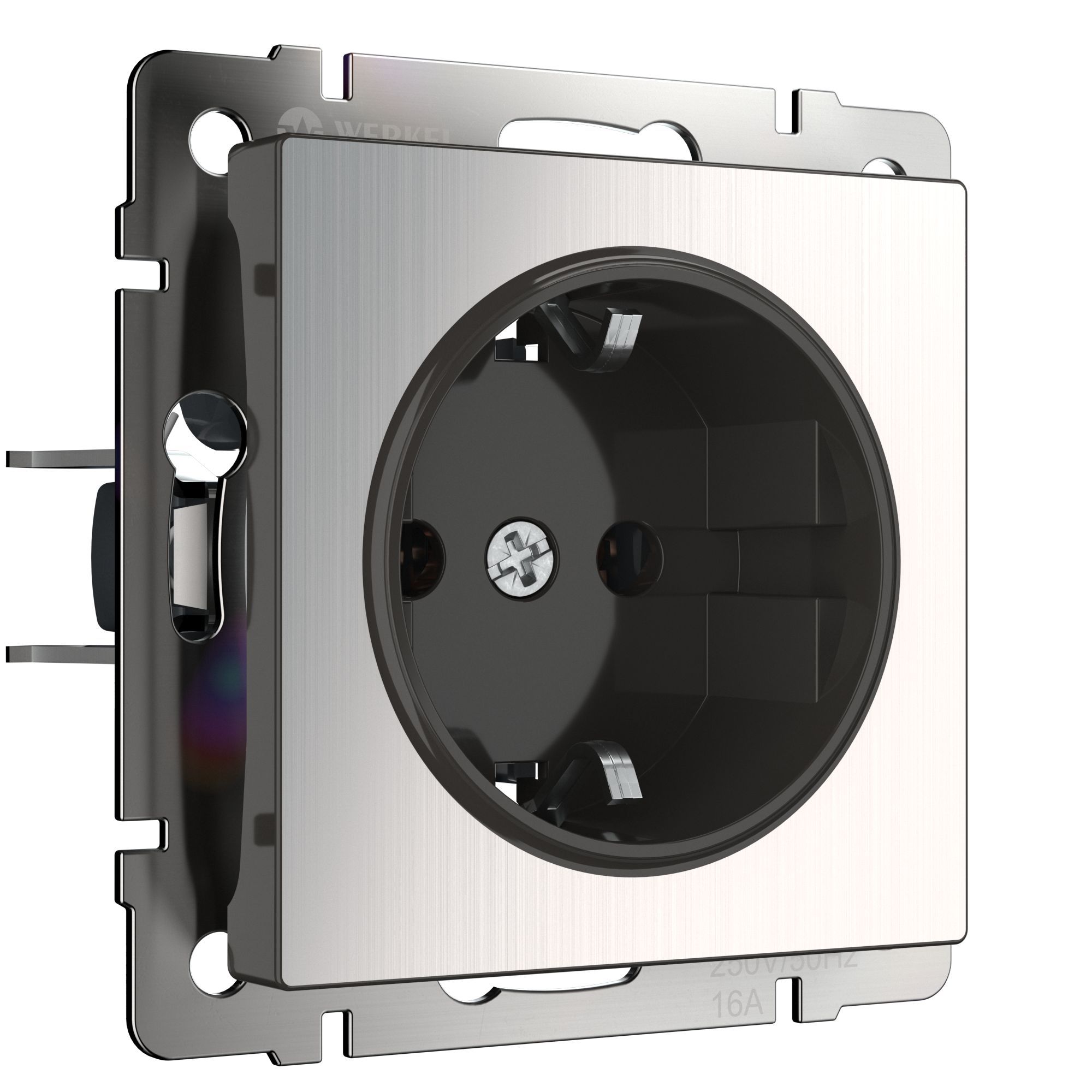 W1171002/Розетка с заземлением (глянцевый никель)