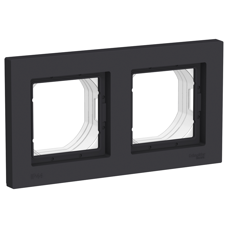 ATLASDESIGN AQUA 2-постовая РАМКА, IP44, КАРБОН