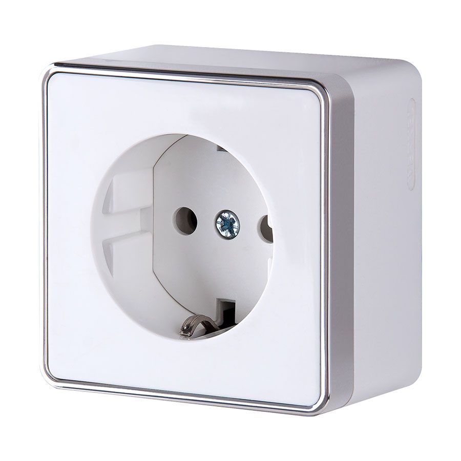 Розетка с заземлением Gallant (белая)