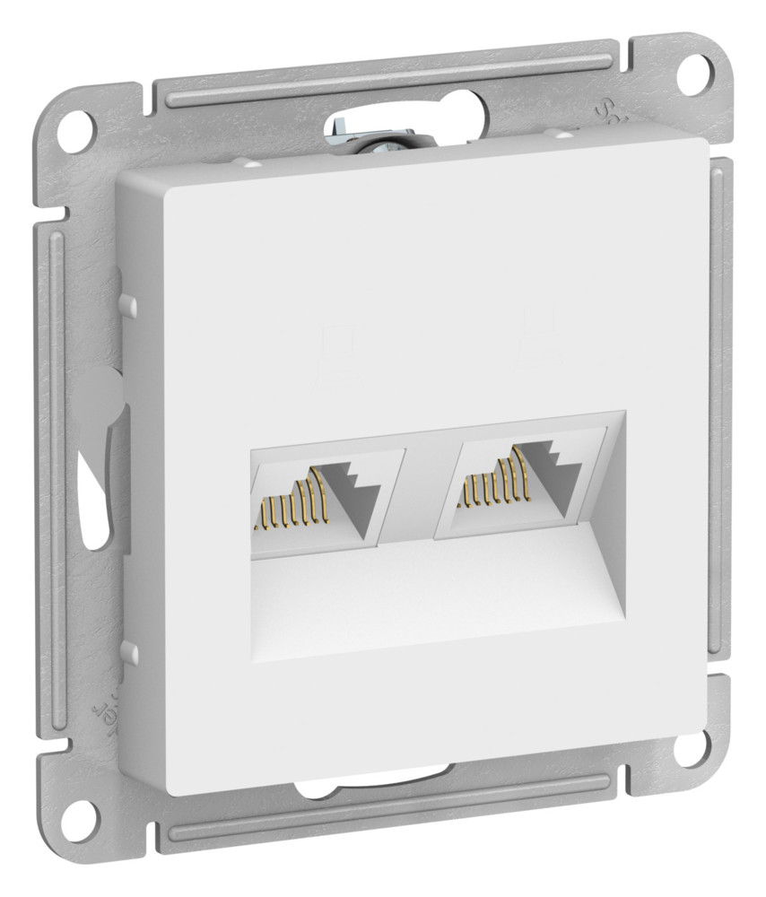 РОЗЕТКА двойная компьютерная RJ45+RJ45, кат.5Е, механизм, ЛОТОС