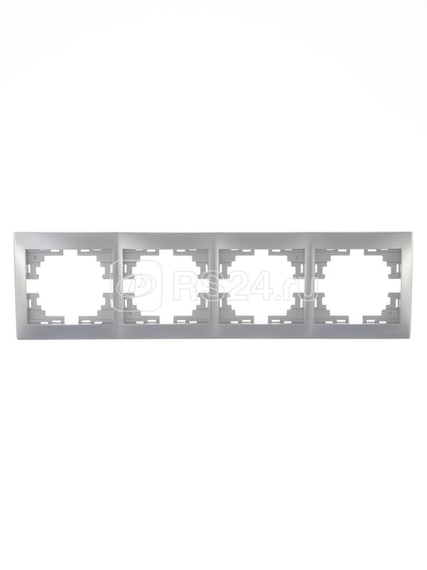 Рамка MIRA-149 4-ая горизонт., метал/сер