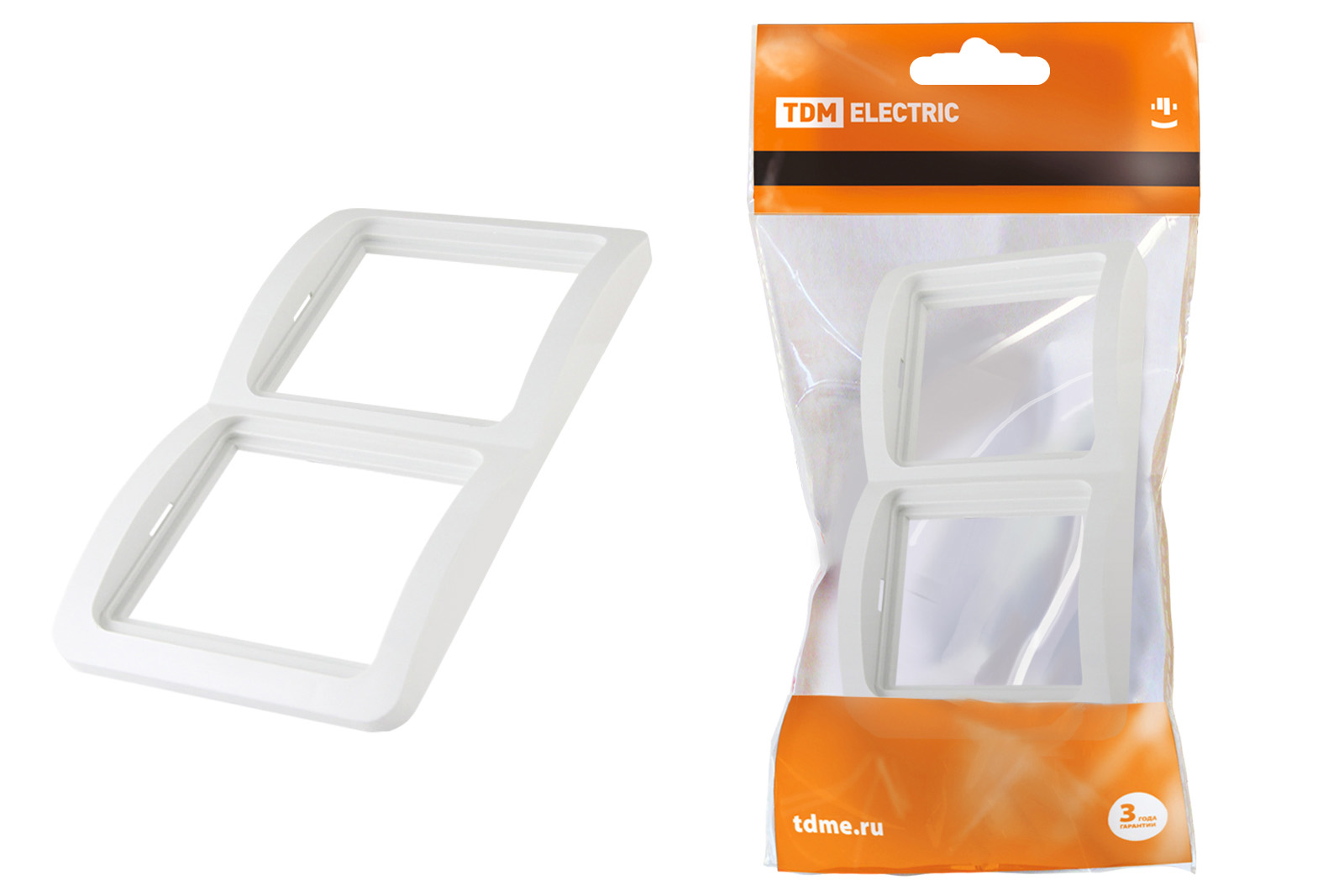 Рамка 2-ая вертикальная белая ""Валдай" TDM