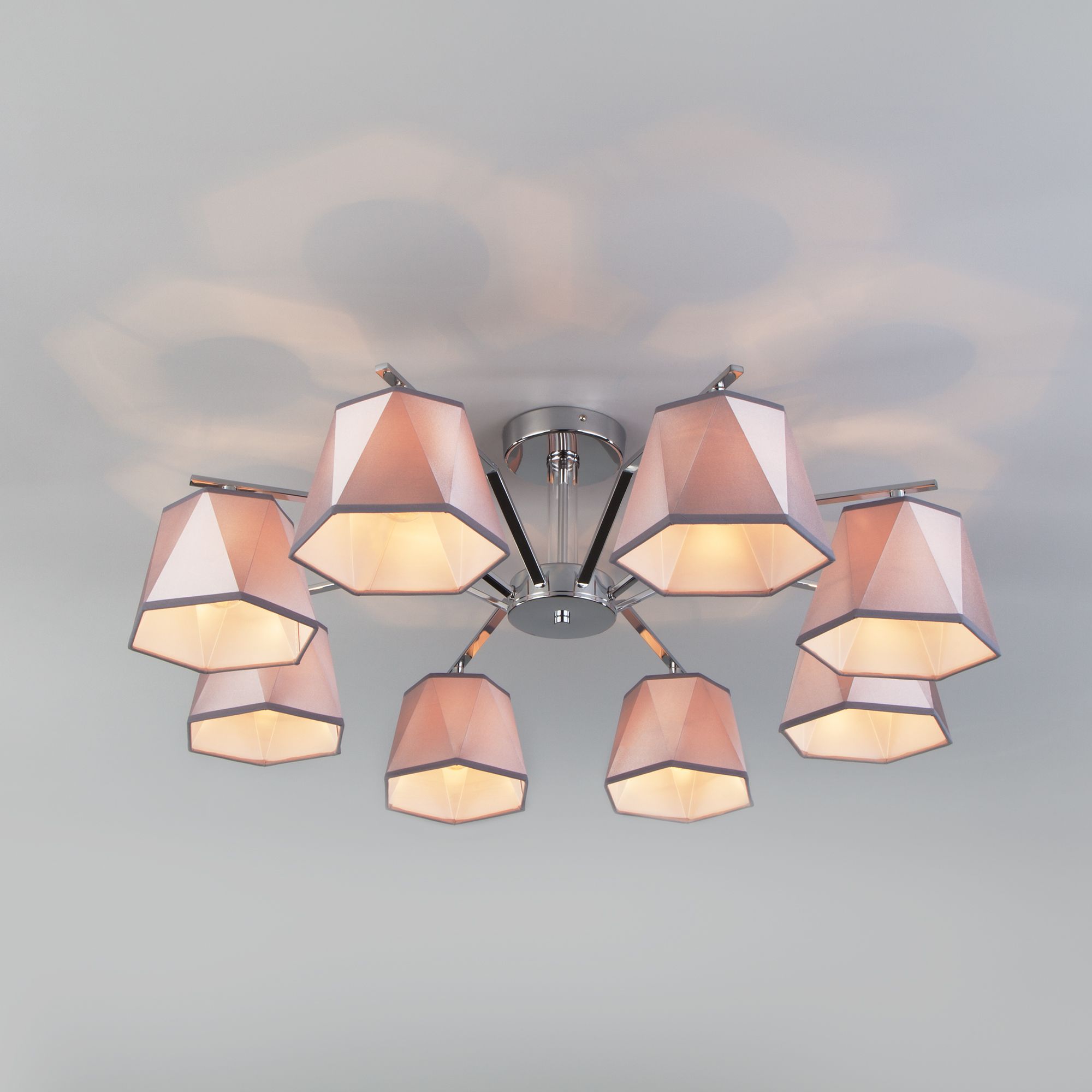 Потолочная люстра с абажурами Eurosvet 60076/8 хром