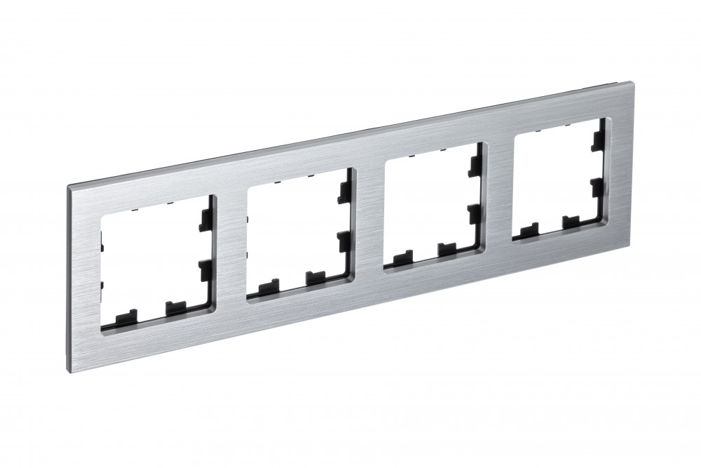 Рамка 4-м AtlasDesign Nature металл серебро