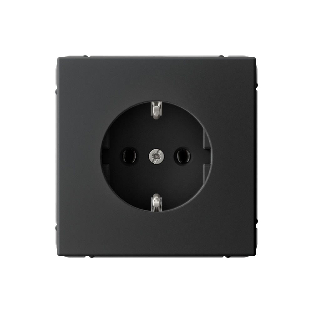 Розетка с заземлением, 16А, механизм, КАРБОН