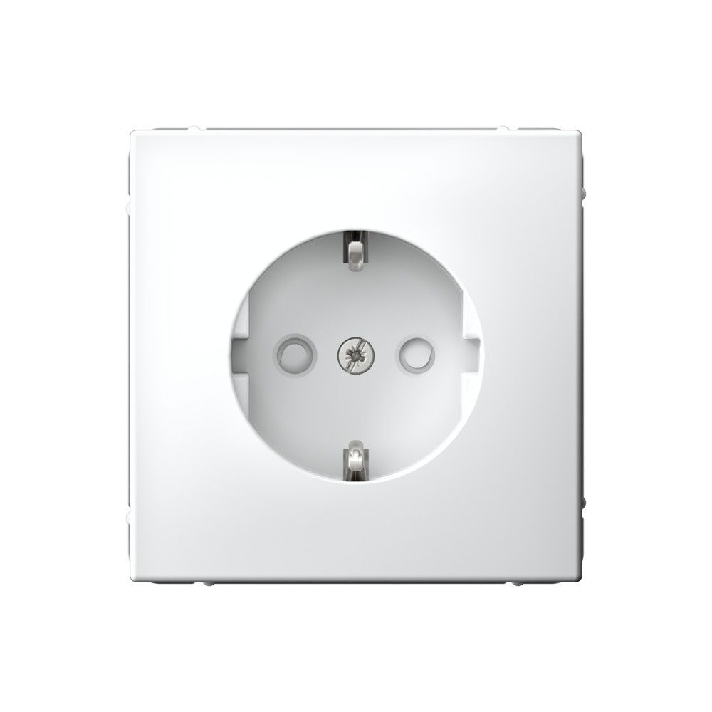 Розетка с заземлением со шторками, 16А, механизм, БЕЛЫЙ