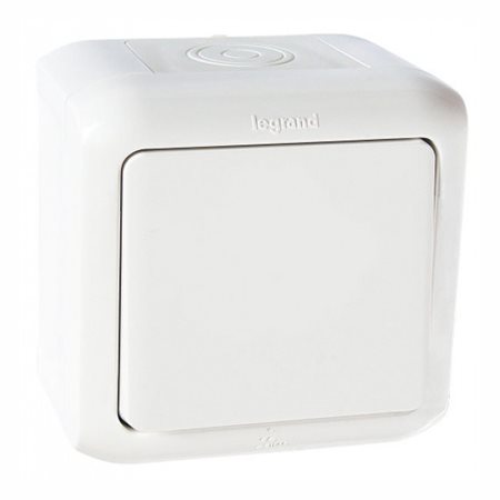 Кнопка 1 клавиша IP44 наружный 6А Legrand Quteo Бел 