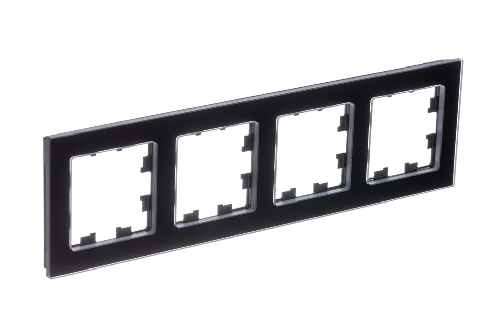 Рамка 4-м AtlasDesign Nature натуральное стекло, черный