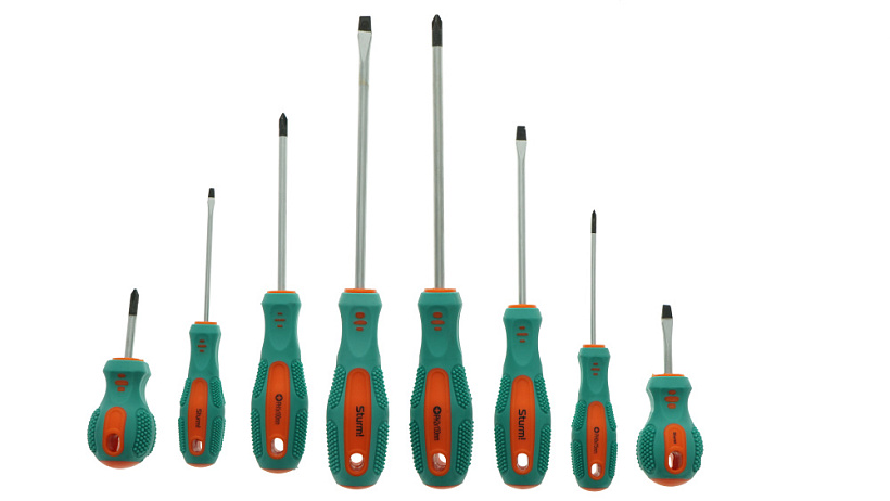 Набор отверток, 8 шт, CrV, тканевый кейс, Sturm!