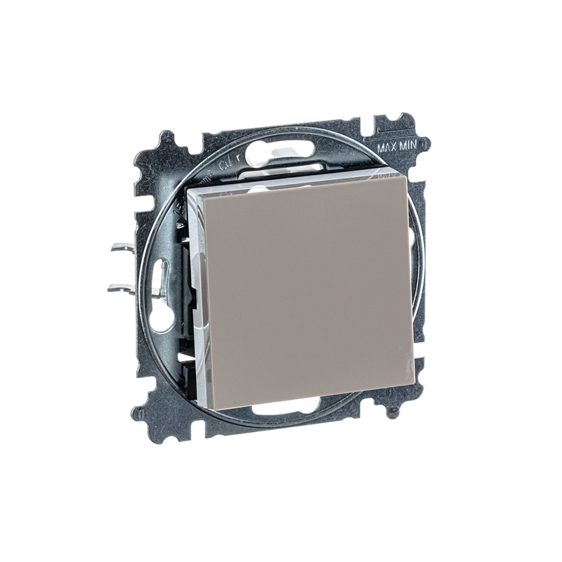 Переключатель перекрёстный одноклавишный ABB Levit кофе макиато / белый