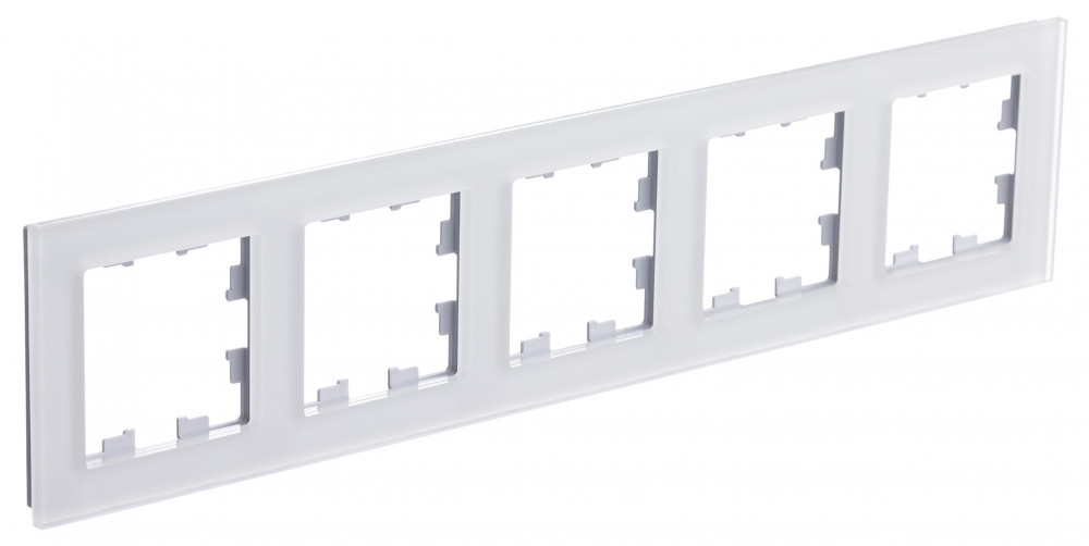 Рамка 5-м AtlasDesign Nature мат. стекло белый