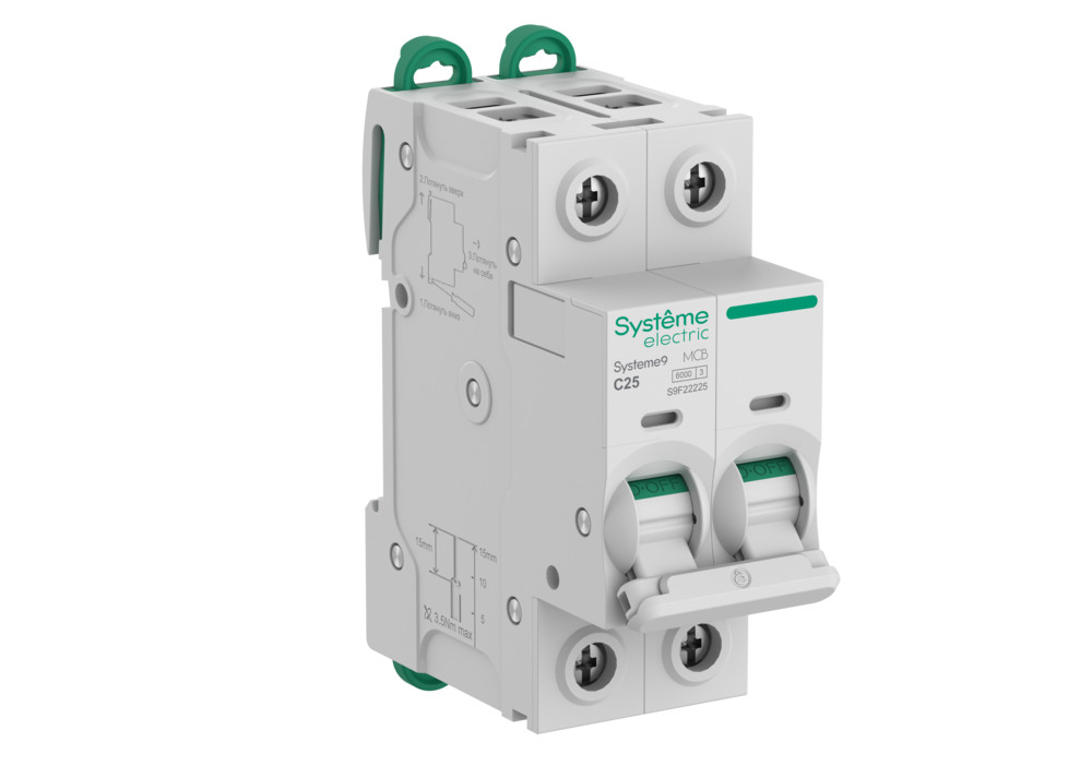 Автоматический выключатель Systeme9 C 2P 25A 6kA