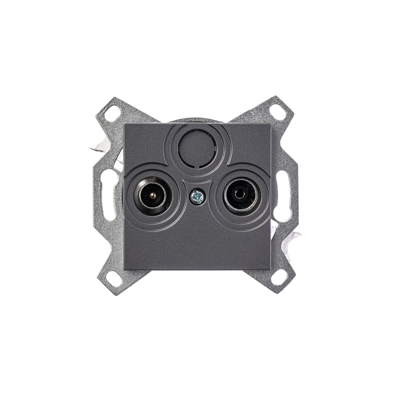 Розетка TV-R ABB Levit проходная 7дБ сталь