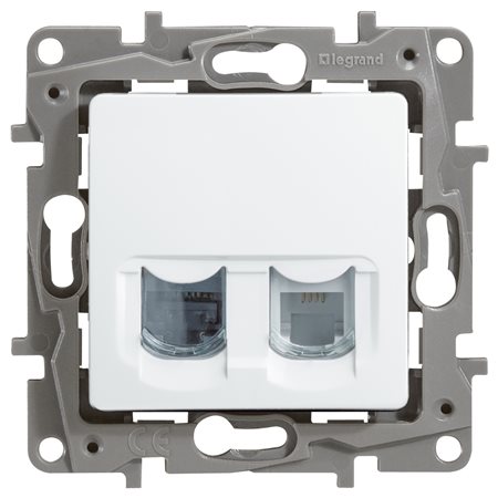 Розетка RJ11+RJ45 кат5 UTP бел. Legrand ETIKA 672252