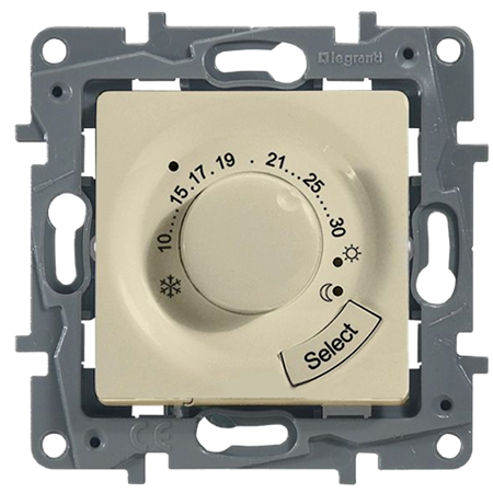 Термостат 16А  для пола слоновая кость ETIKA 
