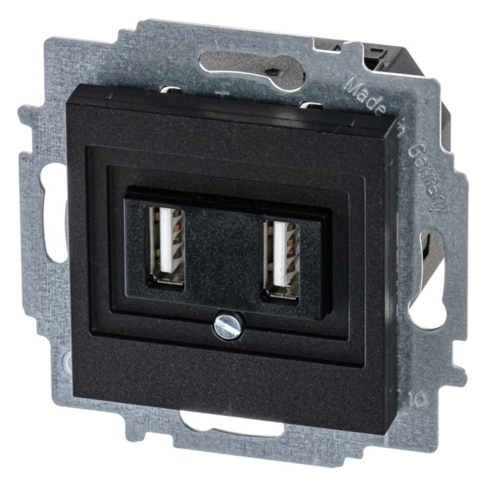 USB зарядка двойная ABB Levit антрацит