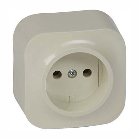 Розетка 1-м б/з  Legrand Quteo Беж 