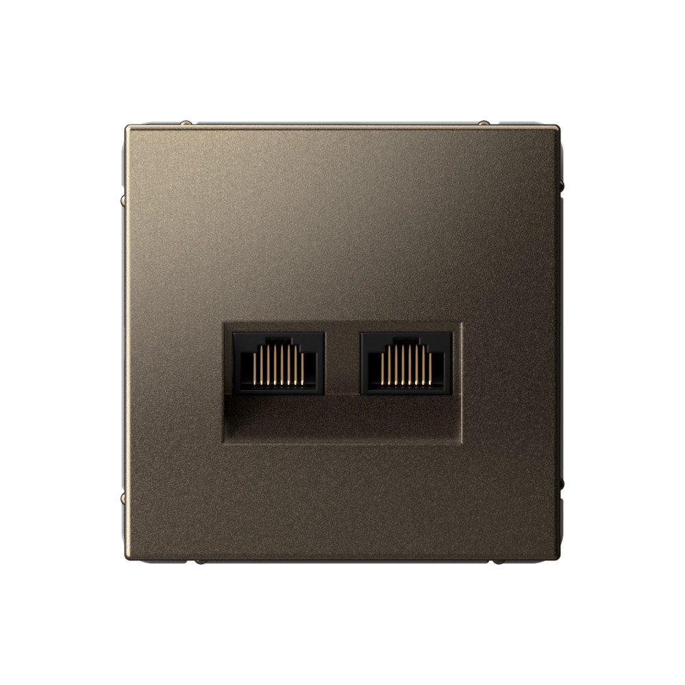 Розетка компьютерная двойная RJ45+RJ45, кат.6А, механизм, МОККО