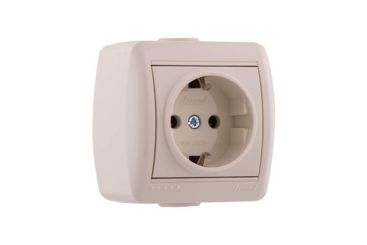 Розетка NATA-122 о.п. с/з керамика крем.