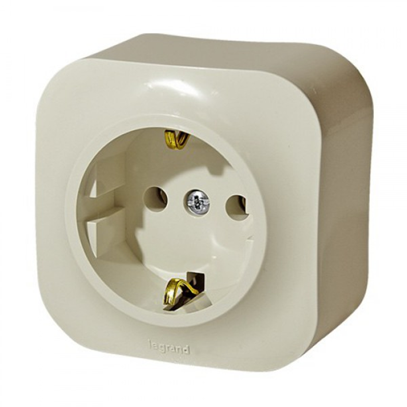Розетка 1-м с/з  Legrand Quteo Беж 