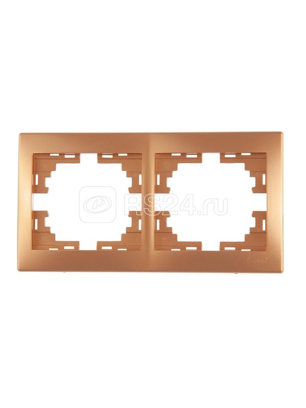 Рамка MIRA-147 2-ая горизонт., метал/зол