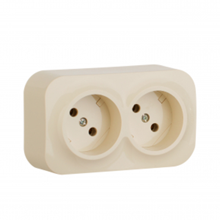 Розетка 2-м б/з  Legrand Quteo Беж 