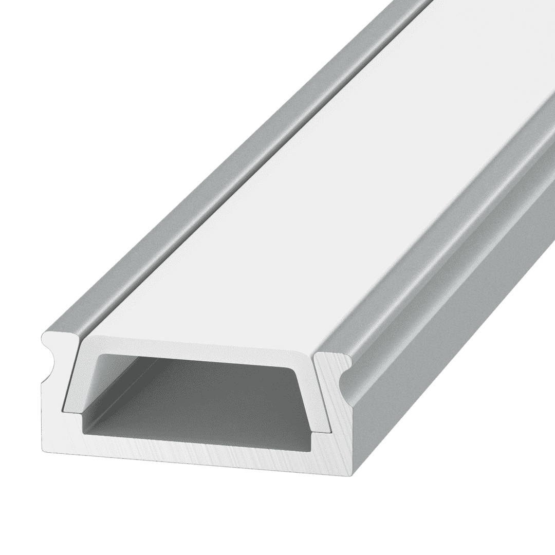 Профиль накладной алюминиевый SF-1506 2м. (рассеиватель,заглушка,клипсы)